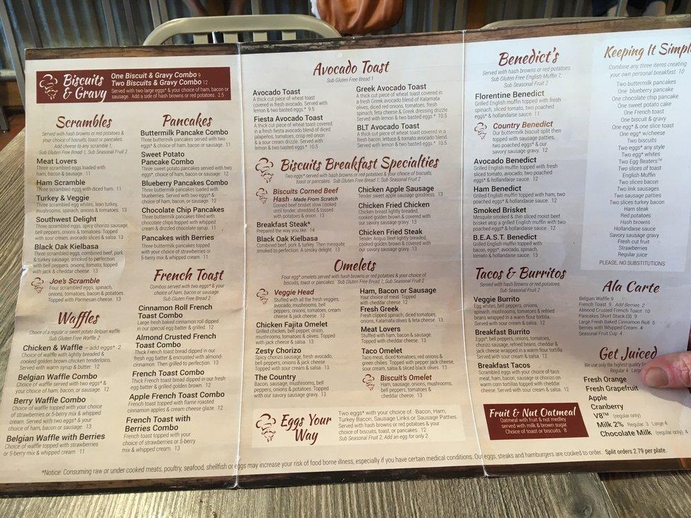 Menu at Biscuits Cafe, Peoria, W Thunderbird Rd