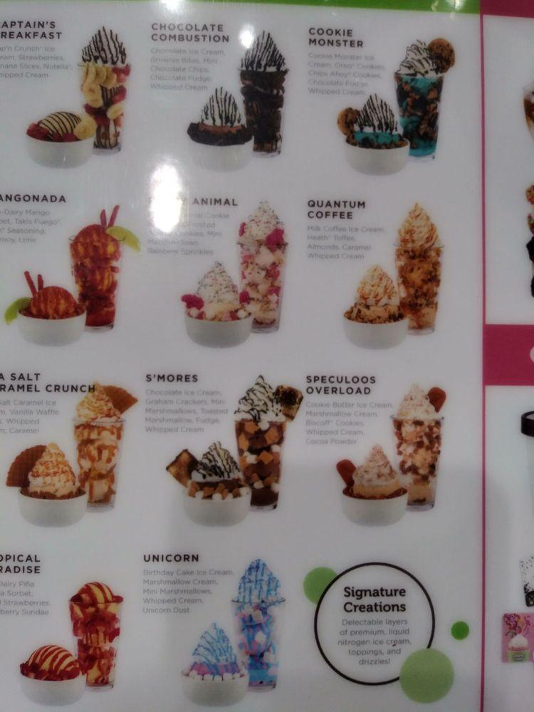 Menu at Creamistry desserts, Cypress