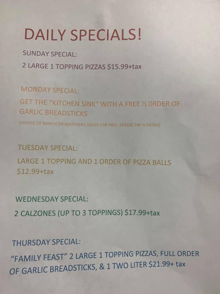 Menu at M43 PIZZA pizzeria, berville