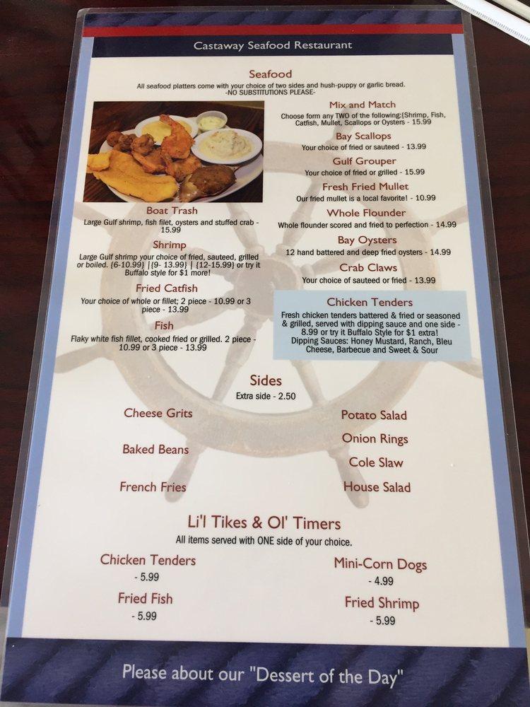 Menu at Castaway Seafood Restaurant, Bonifay