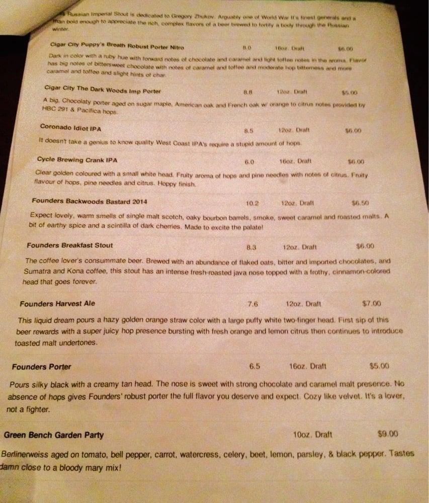 Menu at The Stein & Vine pub & bar, Brandon