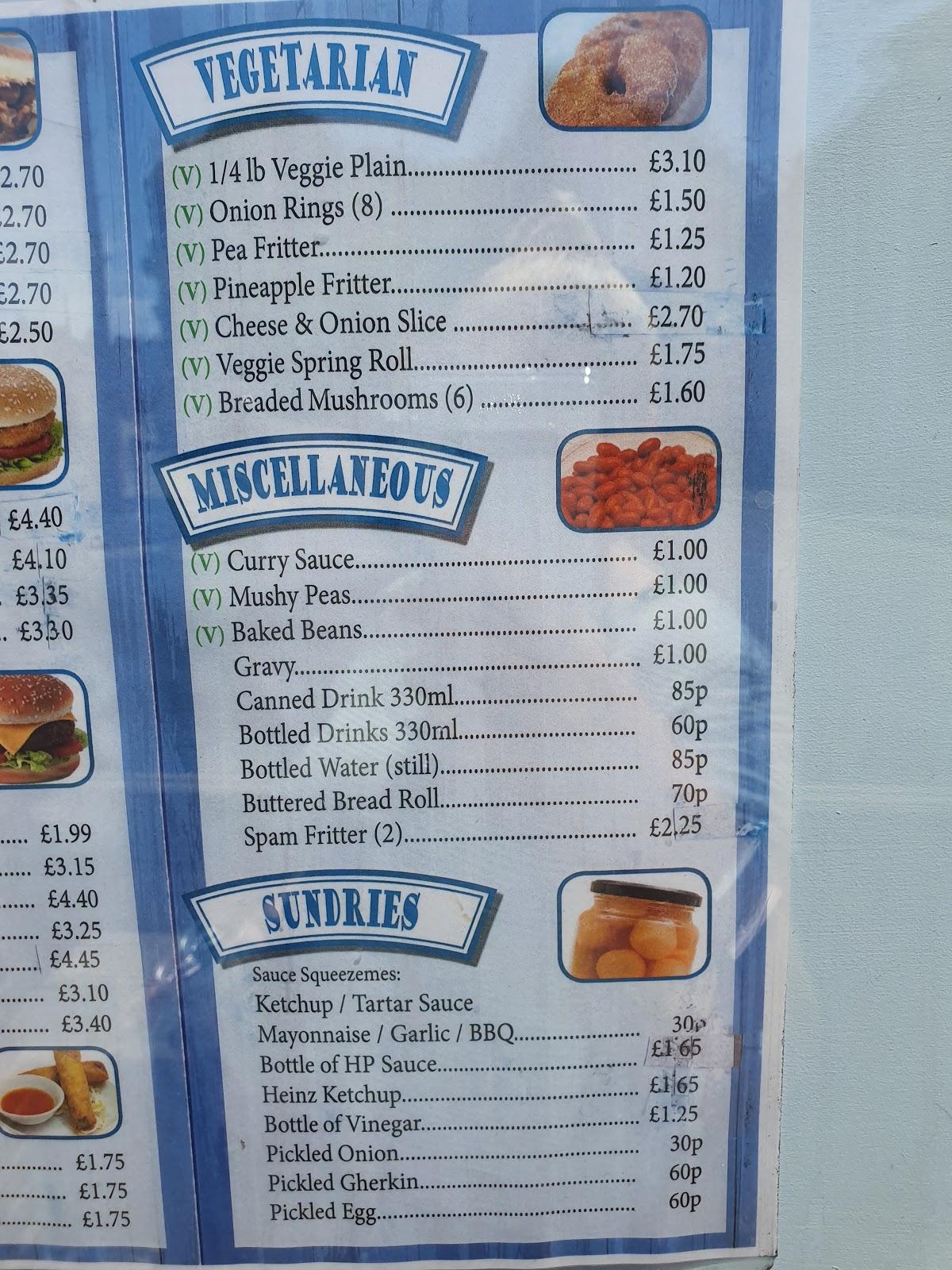 Menu at Chip Ahoy fast food, Cowes