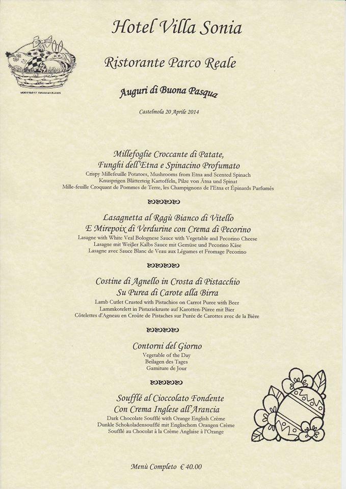 Menu di Ristorante Parco Reale 