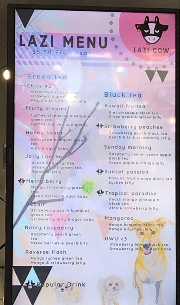 Menu at Lazi Cow desserts, Folsom