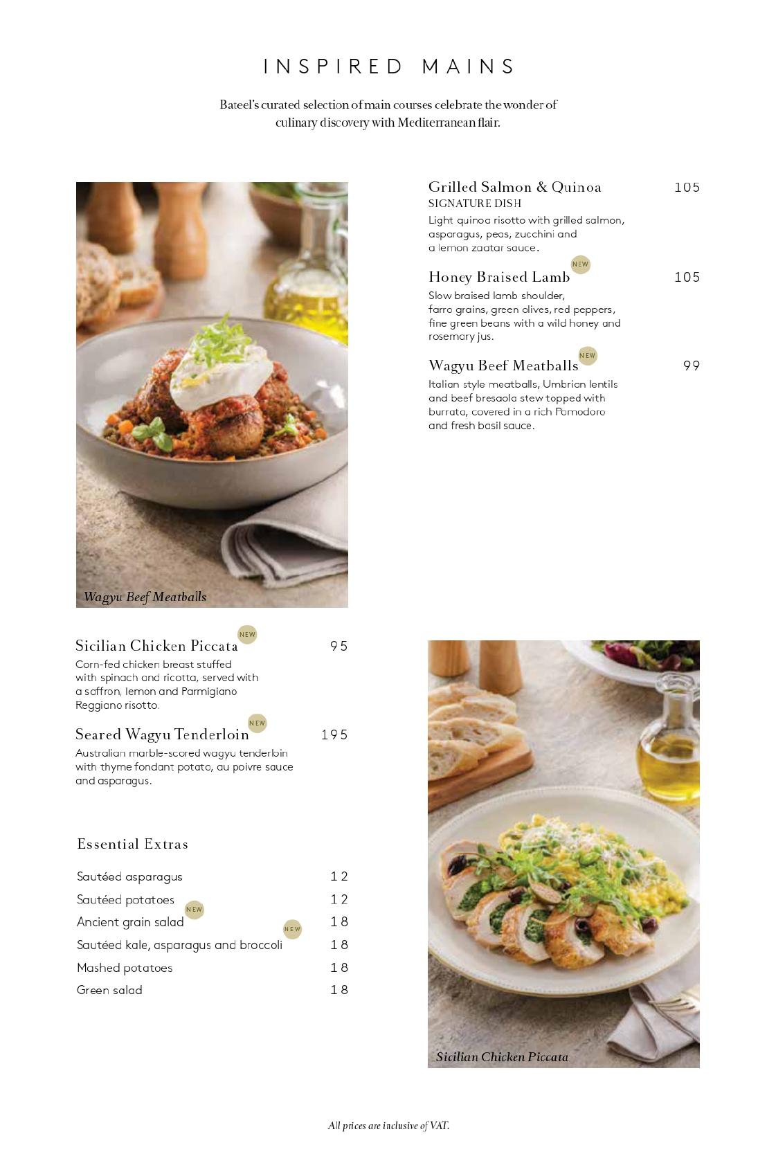 Menu at Café Bateel Dubai Festival City cafe, Dubai, mall