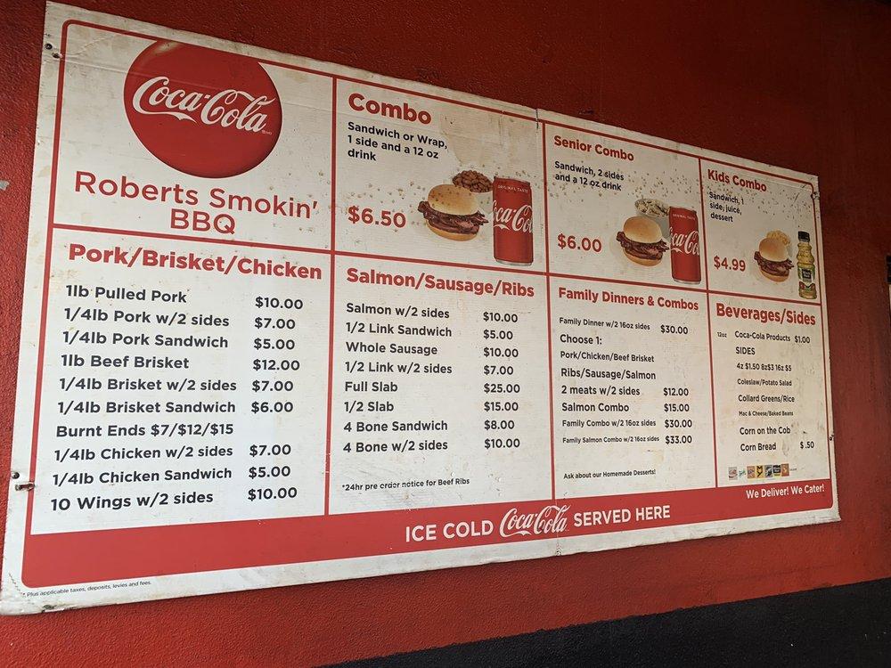 Menu At Robert's Smokin' BBQ, Port Richey