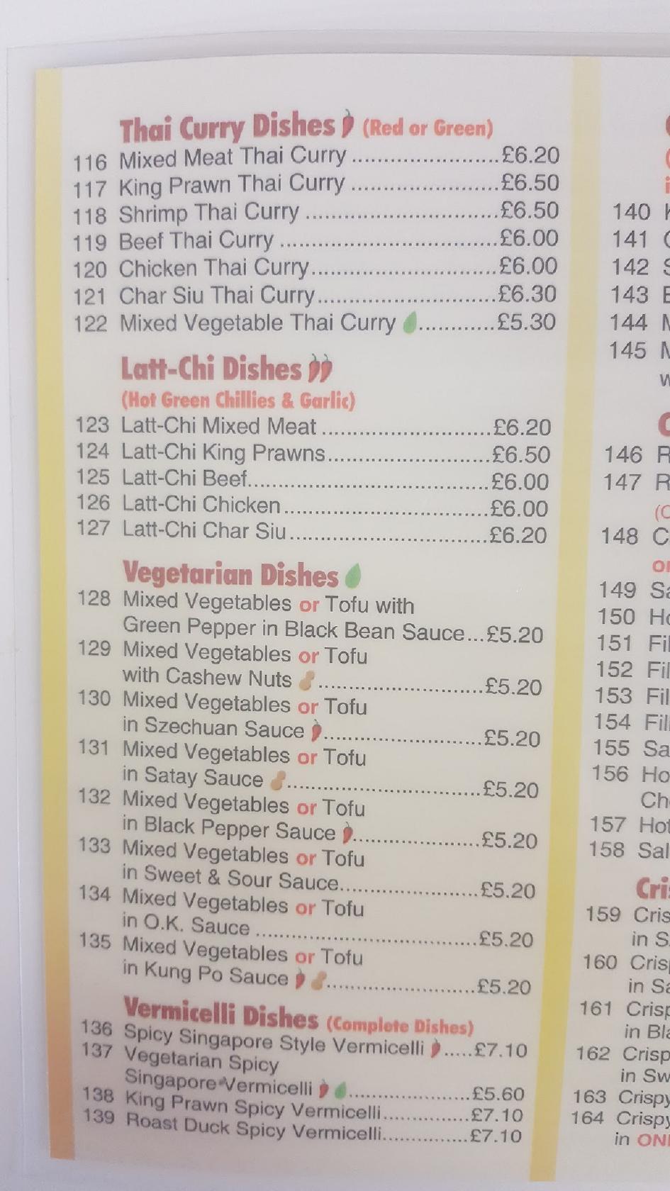 Menu at The Golden Gate restaurant, Cheadle, 26 Church Rd