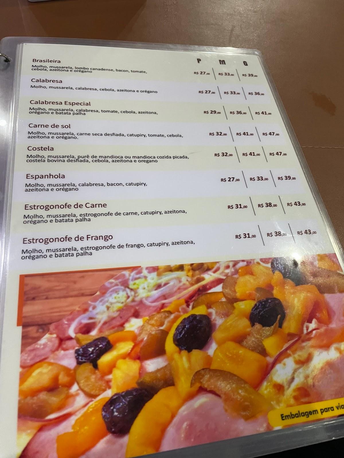 Talentos Pizzaria menu