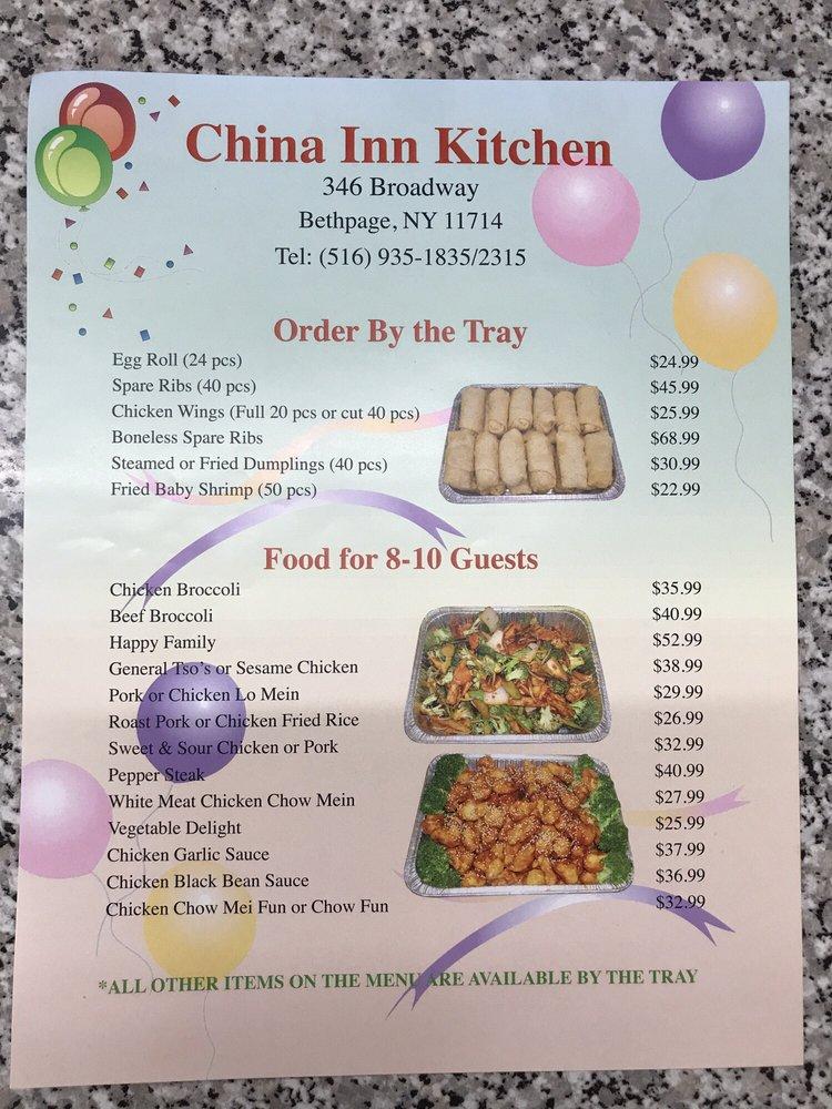 Menu at China Inn Kitchen restaurant, Bethpage