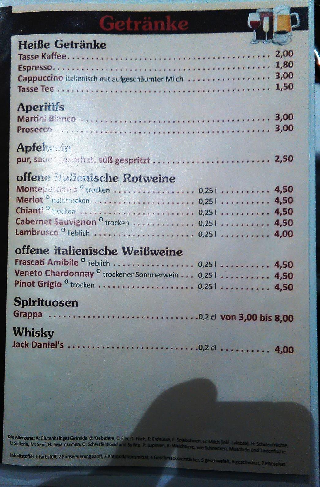 Speisekarte von Sale e pepe pizza, Wetzlar