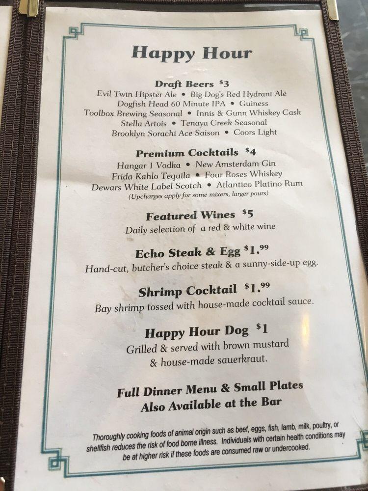 Menu at Echo & Rig Butcher and Steakhouse, Las Vegas