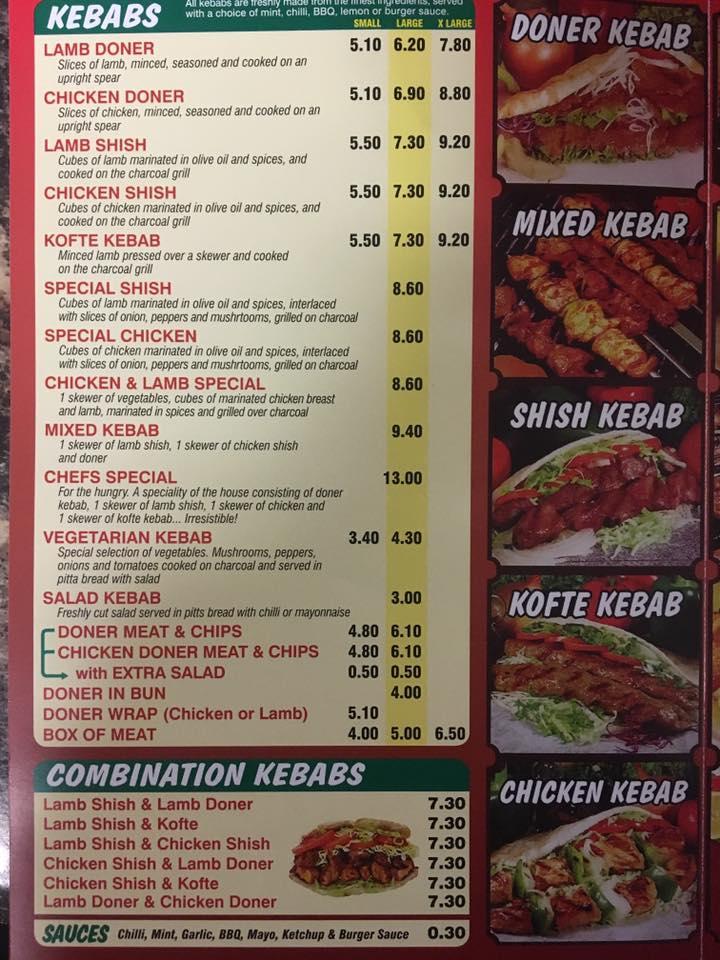 Menu at Best Kebab House fast food, Hemel Hempstead