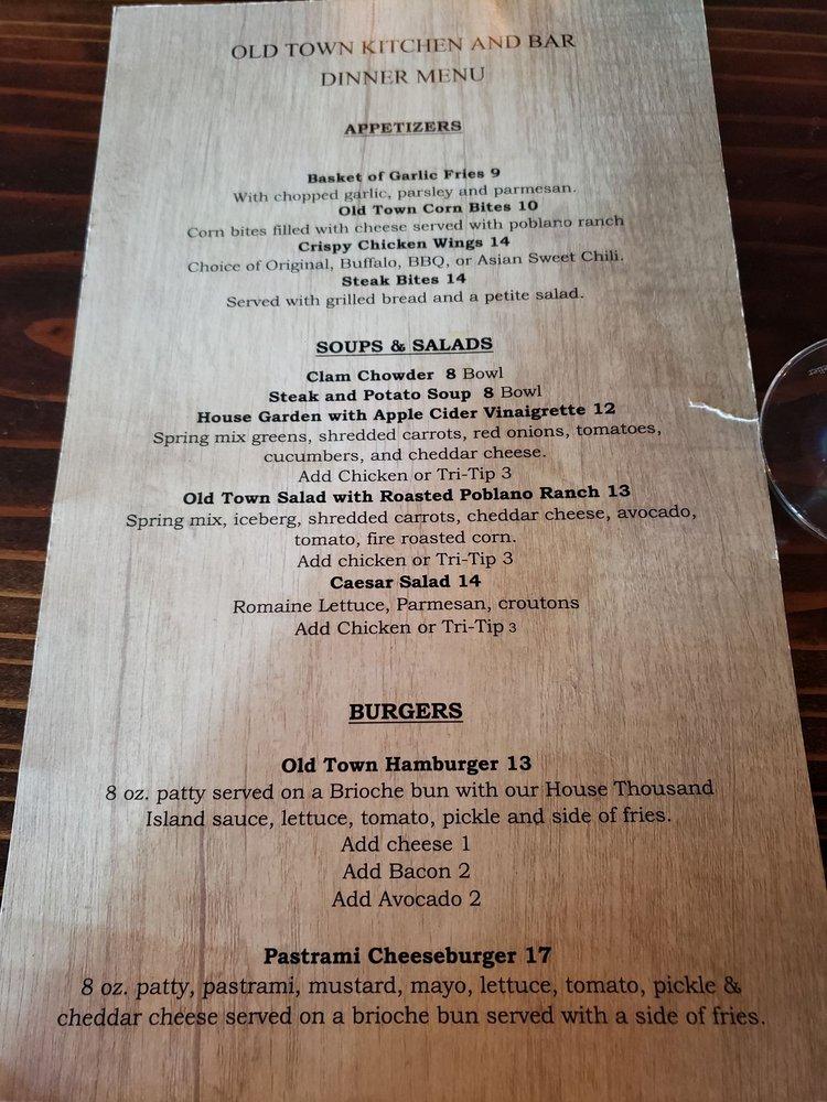 Menu at Old Town Kitchen & Bar, Lompoc