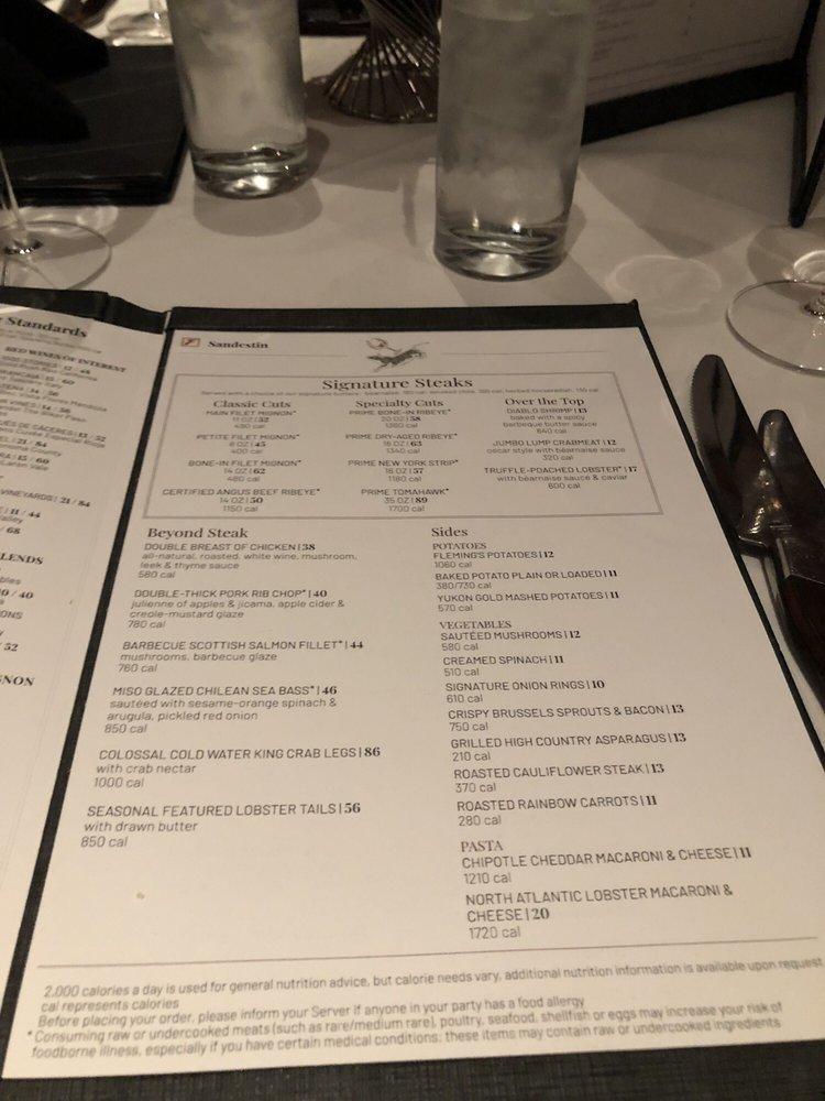 Menu at Fleming’s Prime Steakhouse & Wine Bar, Miramar Beach