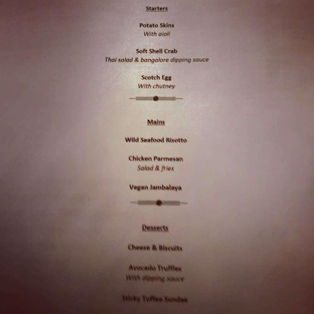 Menu at The Zetland Hotel pub & bar, Middlesbrough