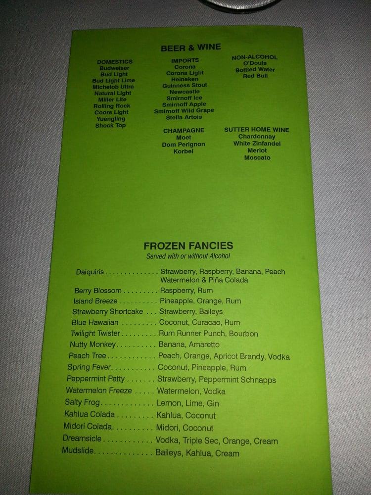 Carta del pub y bar Comedy Zone, Greensboro