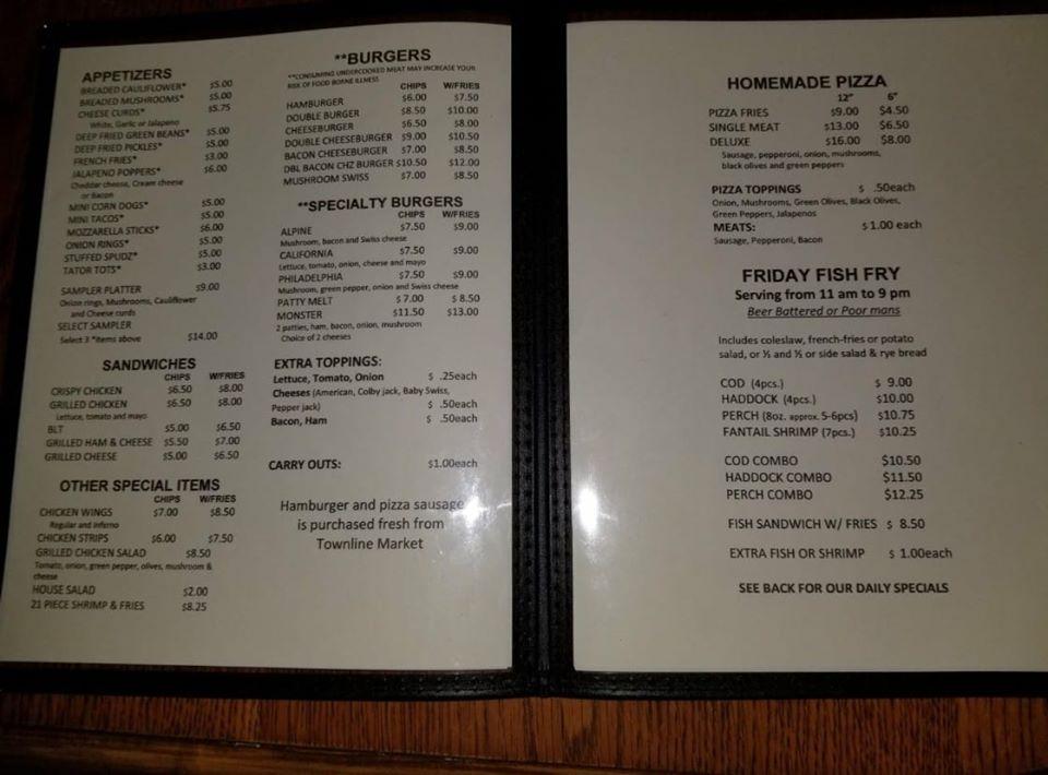 Menu at 51 Bar & Grill, Mosinee