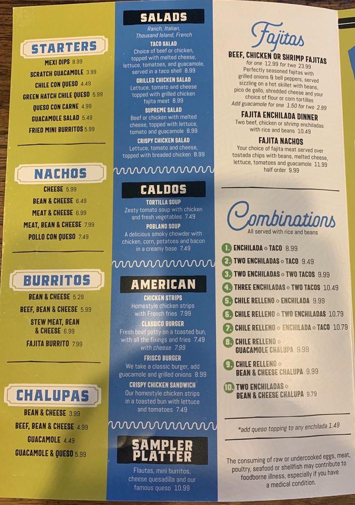 Menu at Garcia's Mexican Restaurant, Lubbock, Slide Rd