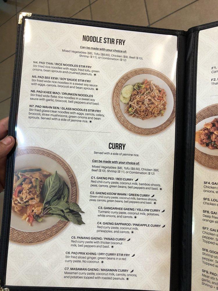 Menu at Thai Orchid Restaurant, Eau Claire