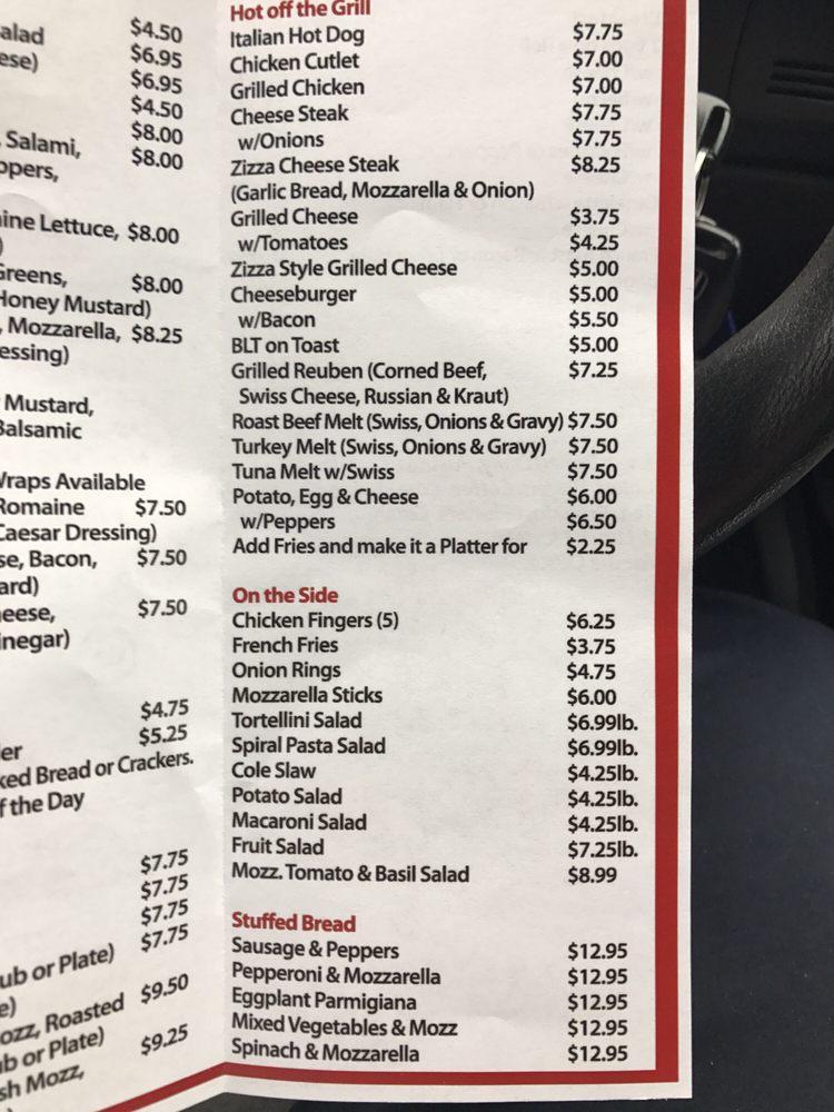Menu at Zizza Bakery Deli, Florham Park