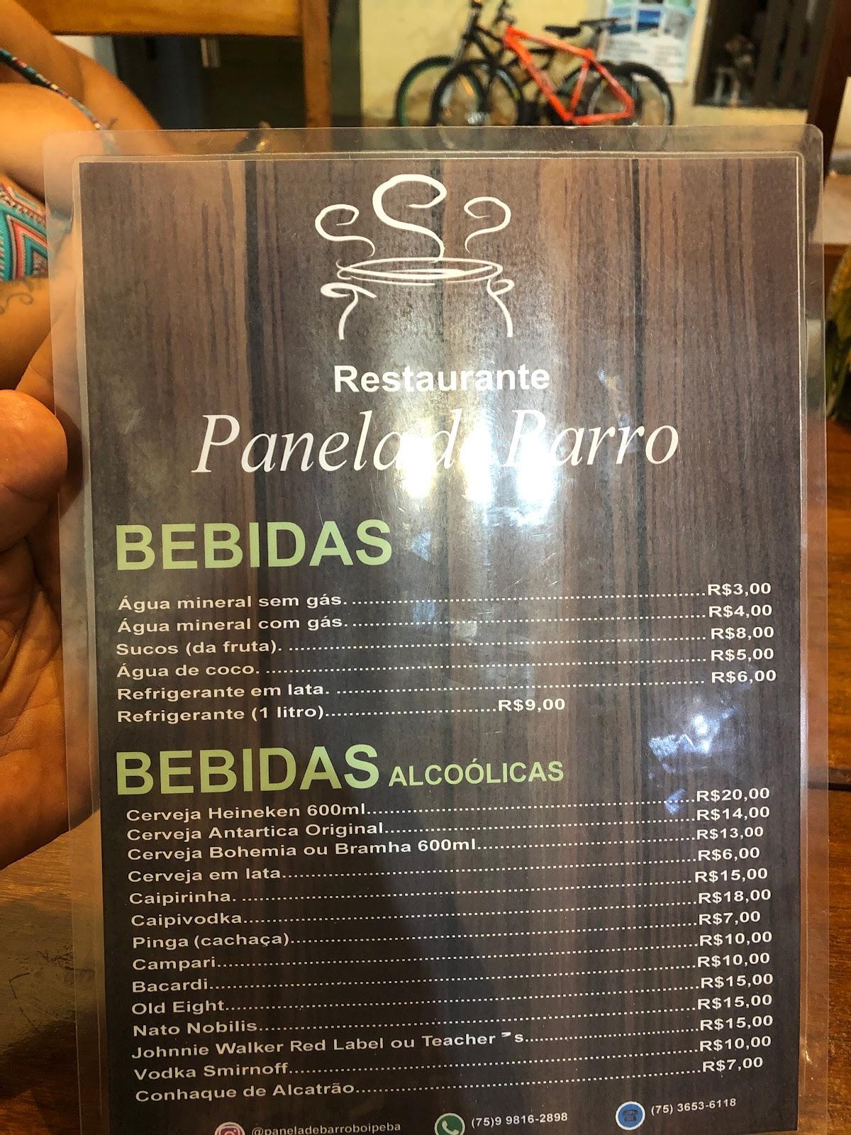 Menu At Restaurante Panela De Barro Velha Boipeba