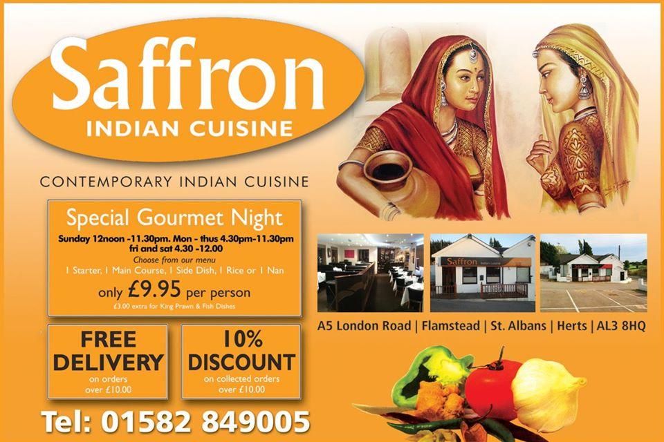 Saffron Indian Cuisine Ltd in Flamstead
