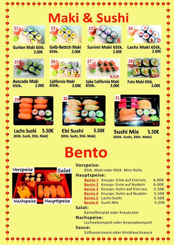 Speisekarte Von ZHAO Fu ASIA Imbiss Restaurant Eisenstadt Speisekarte Von ZHAO Fu ASIA Imbiss Restaurant Eisenstadt