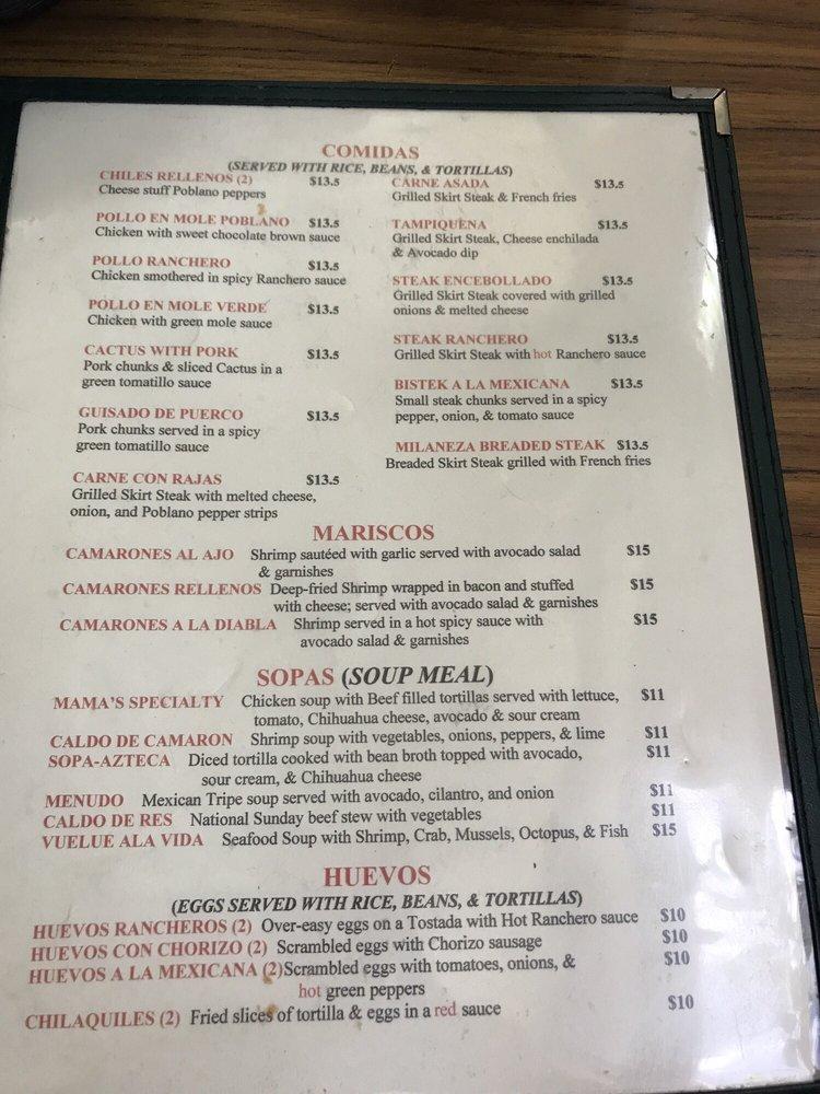 Menu at Santi's Restaurante Mexicano, Charleston, Meeting Street Rd