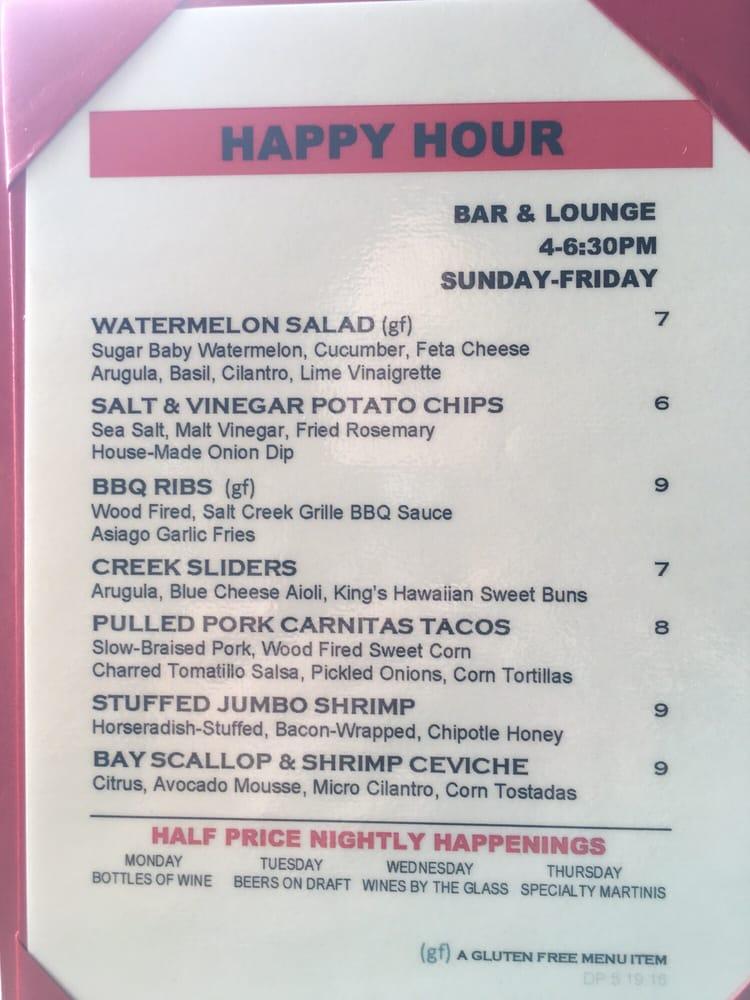 Menu at Salt Creek Grille steakhouse, Dana Point