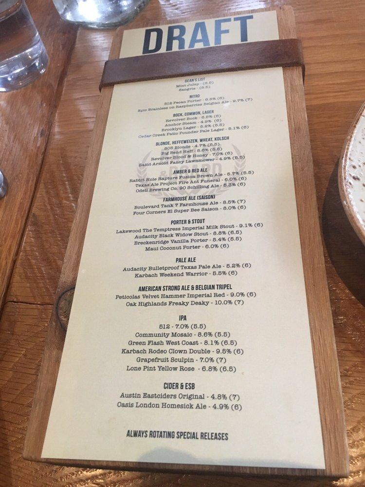 Menu at Barley & Board, Denton