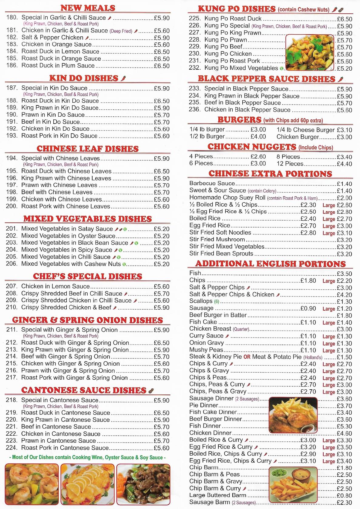 Menu at Golden Dragon - Chinese & EnglishTakeaway fast food, Widnes