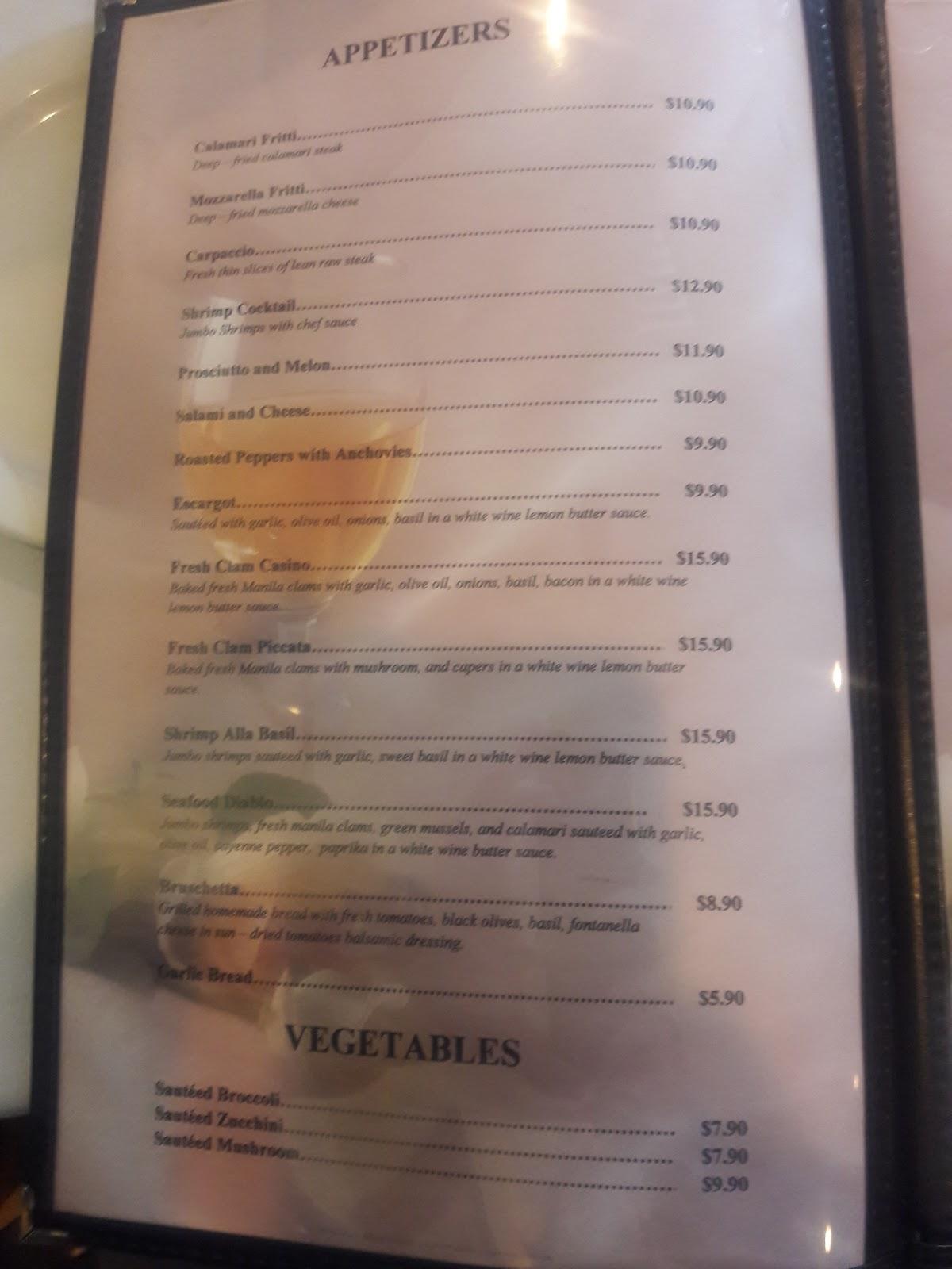 Menu at Palazzo Ristorante Italiano restaurant, Aiea, 99080 Kauhale St