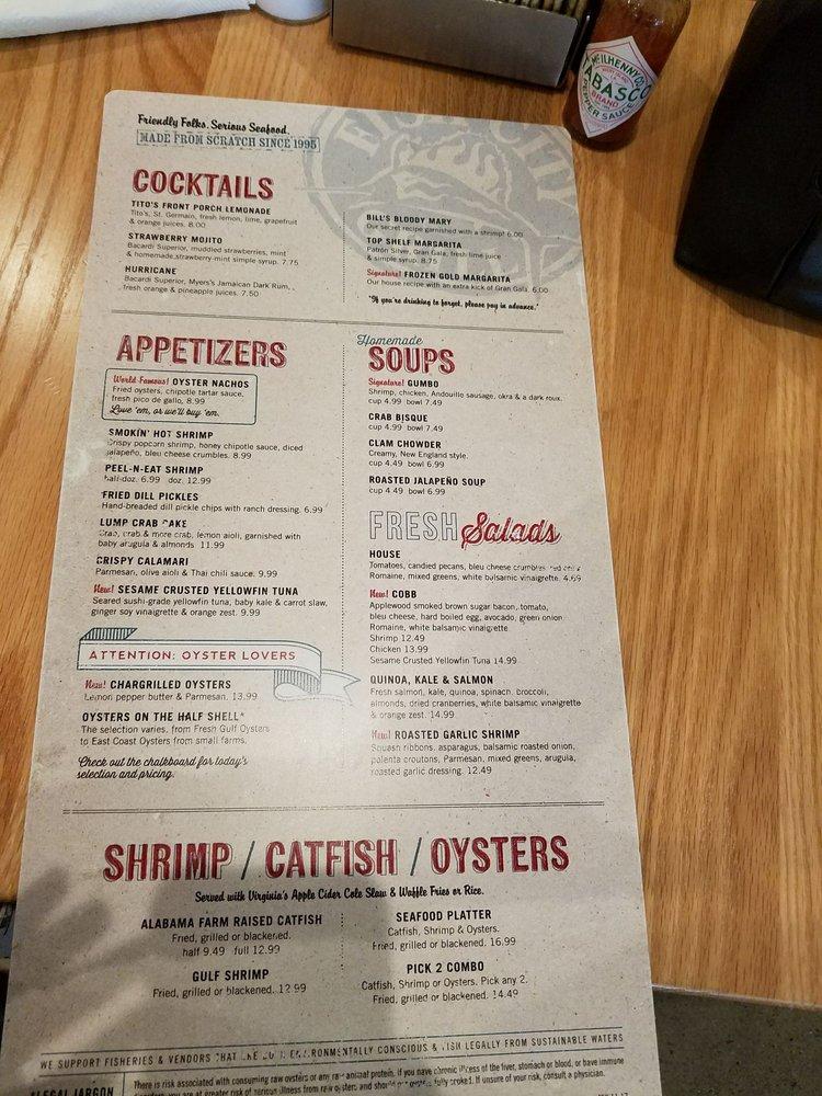Menu at Fish City Grill restaurant, Dallas, Skillman St Suite 100