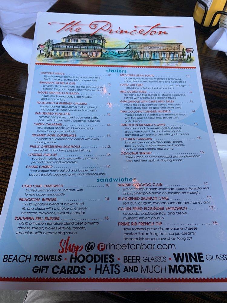 Menu at Princeton Bar & Grill, Avalon