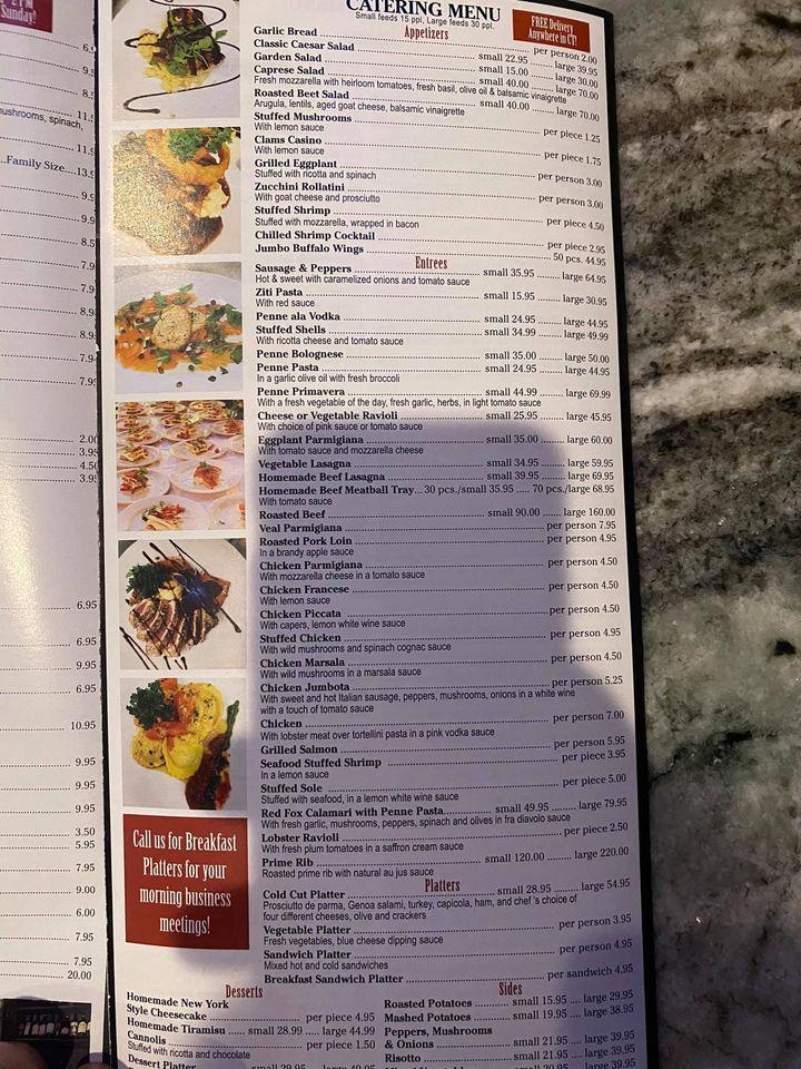 Menu at Red Fox Restaurant, Middletown