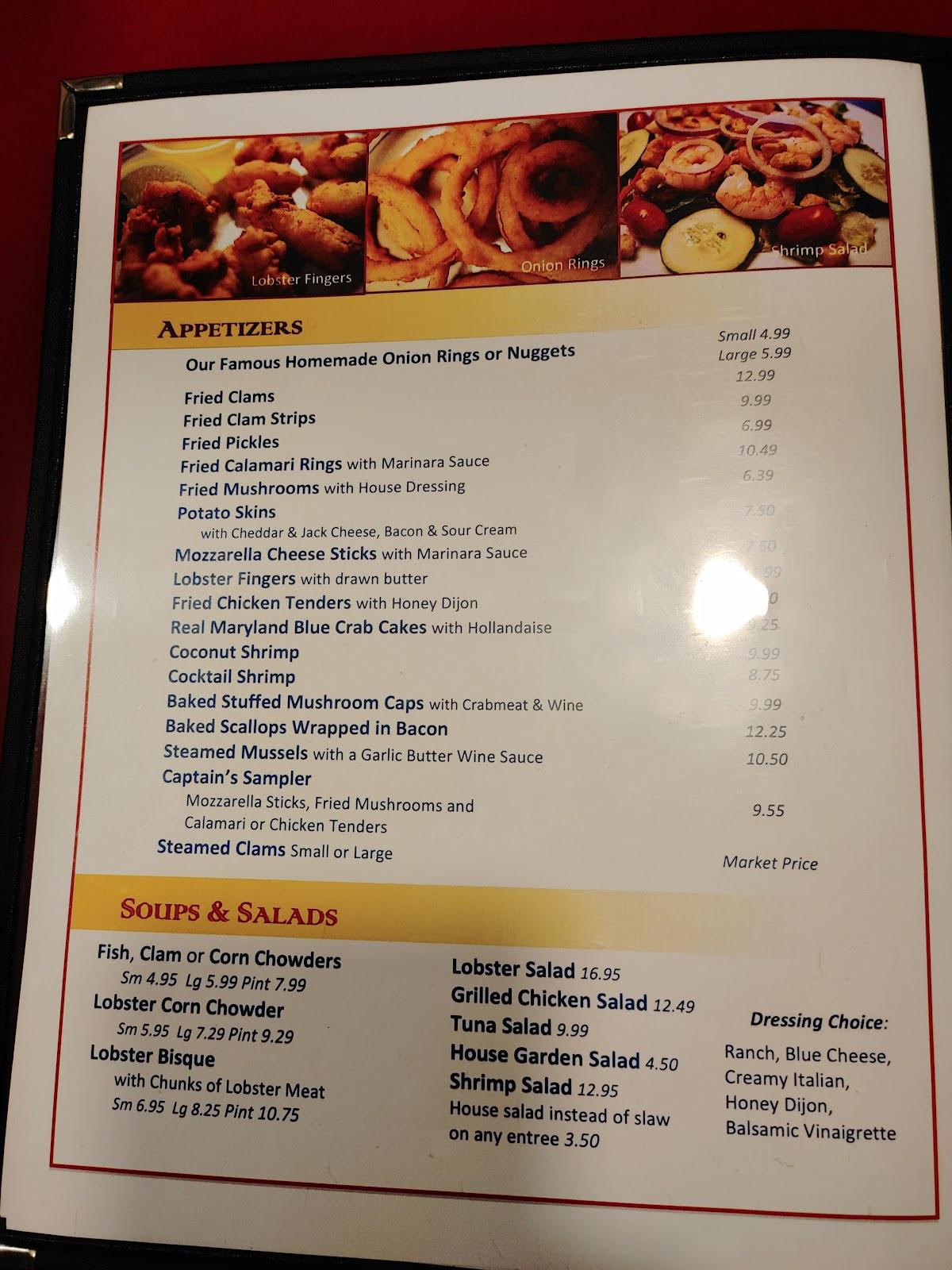 Menu at Lobster Boat Restaurant, Merrimack