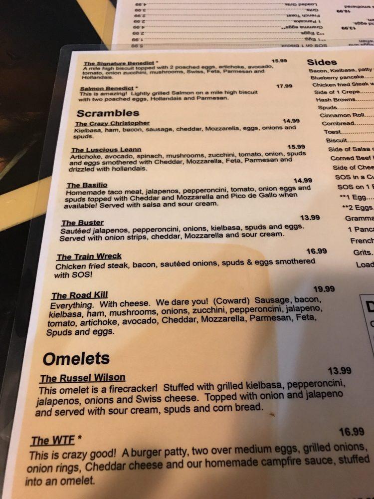 Menu at The Buttered Biscuit restaurant, Sumner