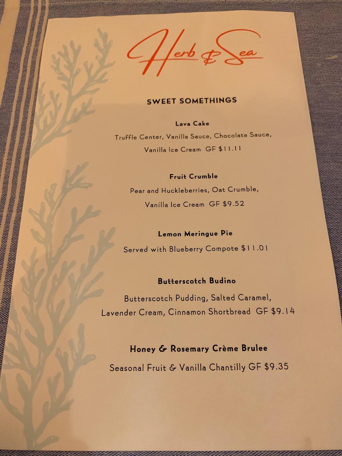 Menu at Herb & Sea pizzeria, Encinitas