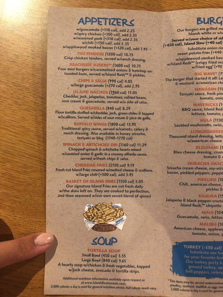 Menu at Islands Restaurant Burbank, Burbank