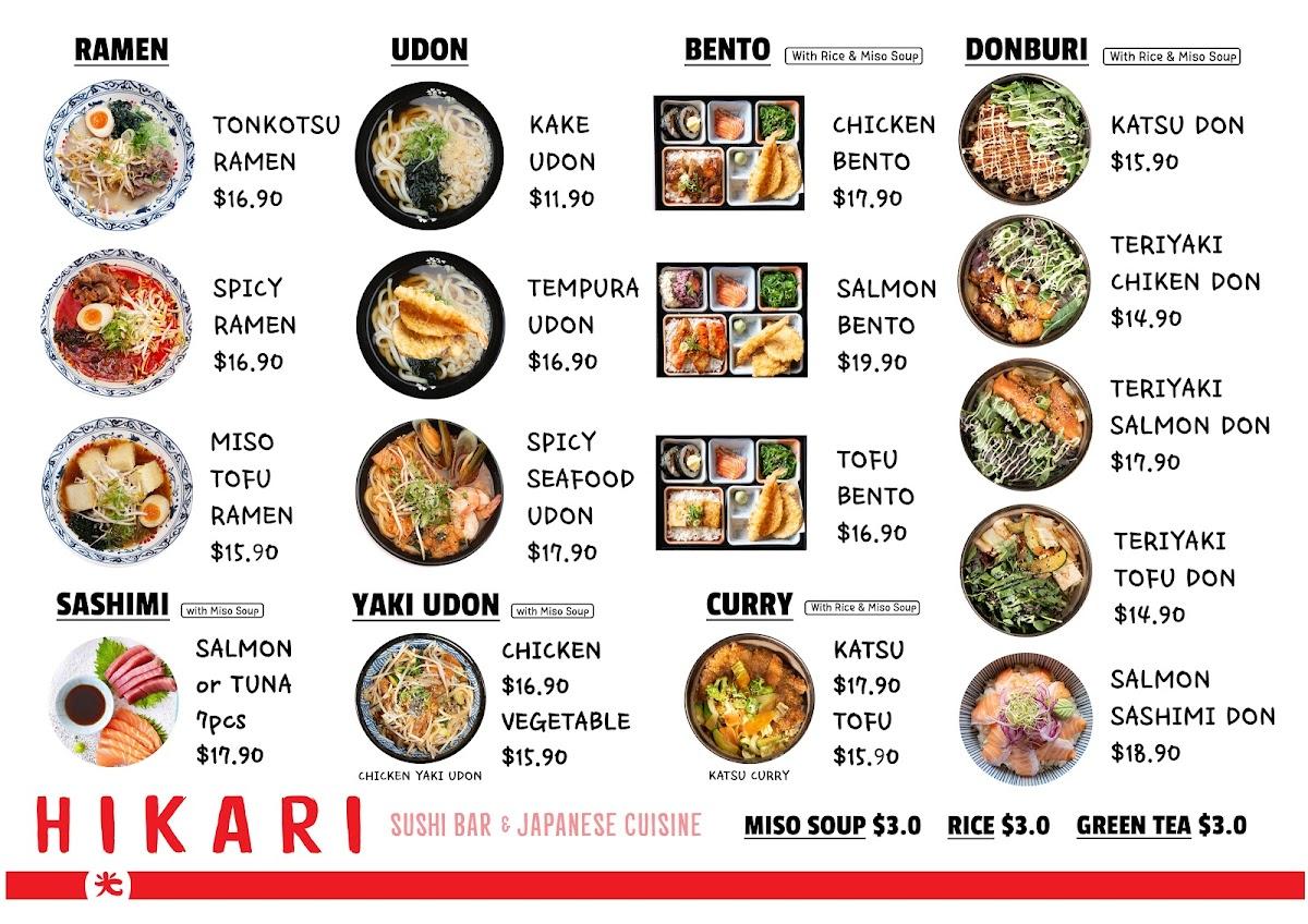 Hikari sushi menu