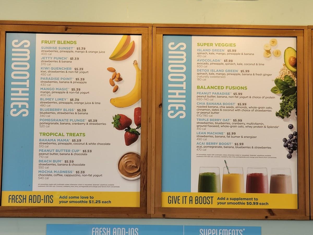 Menu at Tropical Smoothie Cafe, Livonia, W Seven Mile Rd