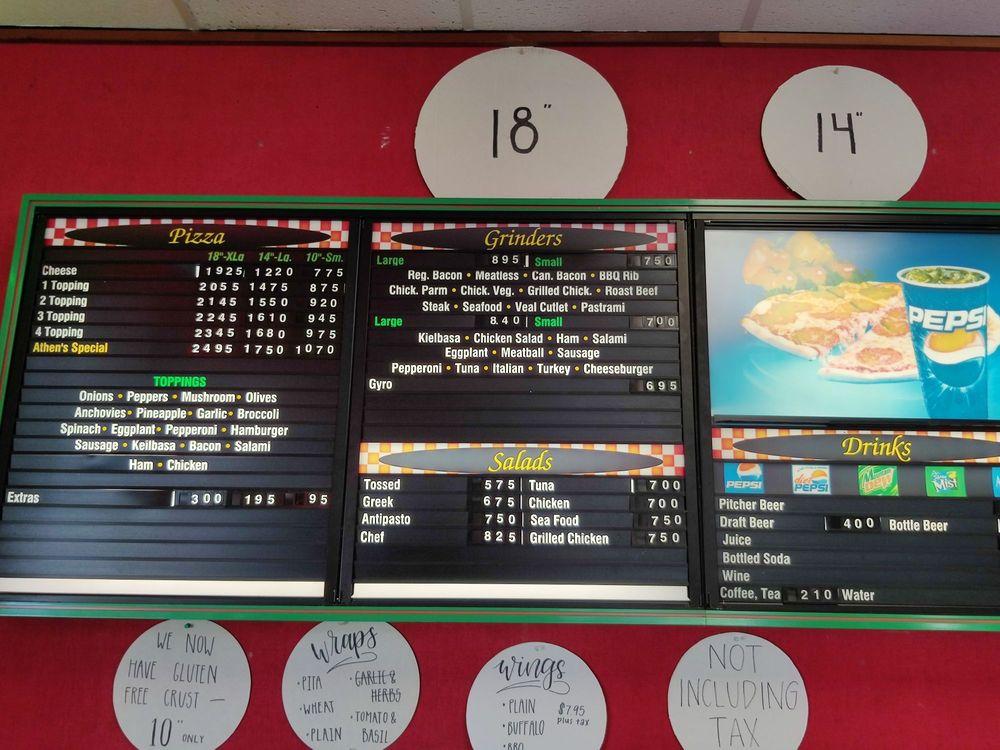 Menu at Athens Pizza pizzeria, Jaffrey