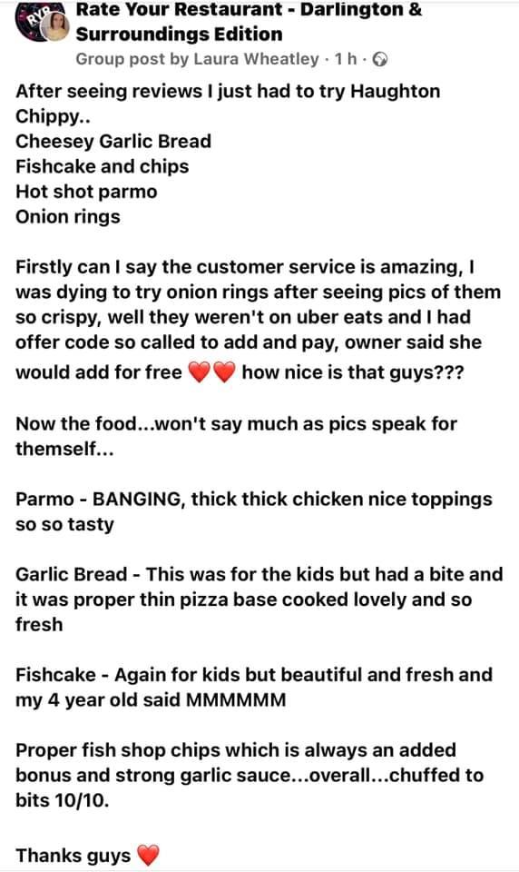 Menu at Haughton Chippy Fish and Chips Home Delivery fast food