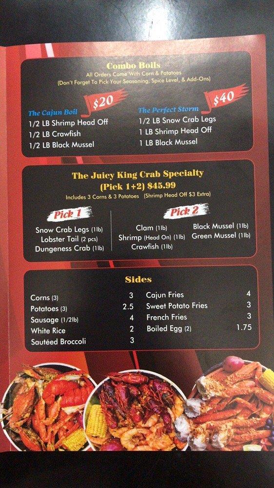 Menu at Juicy King Crab Express restaurant, New York City, Church Ave