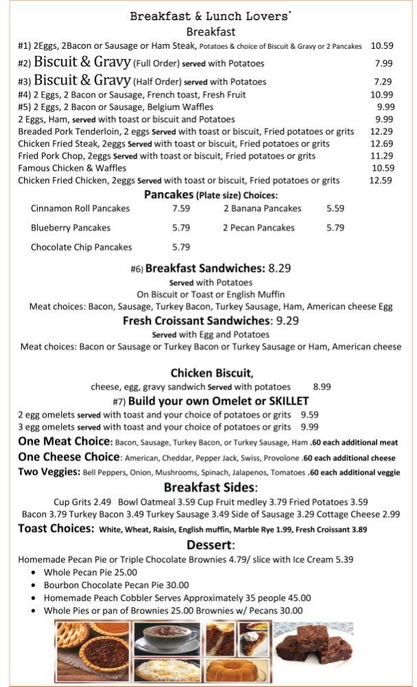 Menu at Breakfast & Lunch Lovers' desserts, Raytown