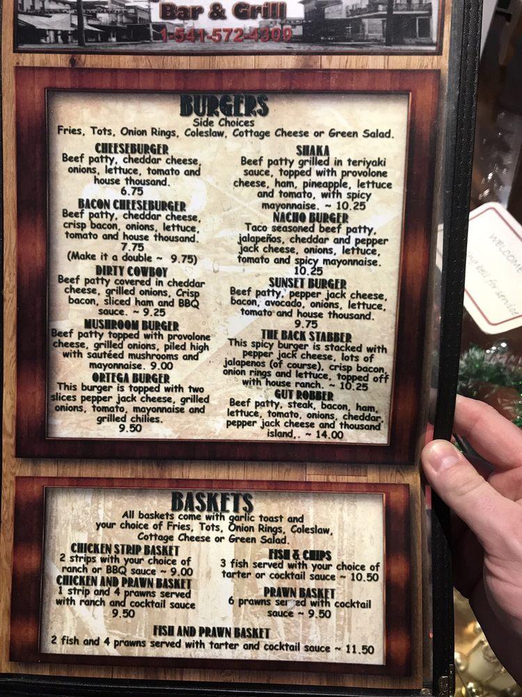 Menu at Spruce Street Bar & Grill, Myrtle Point