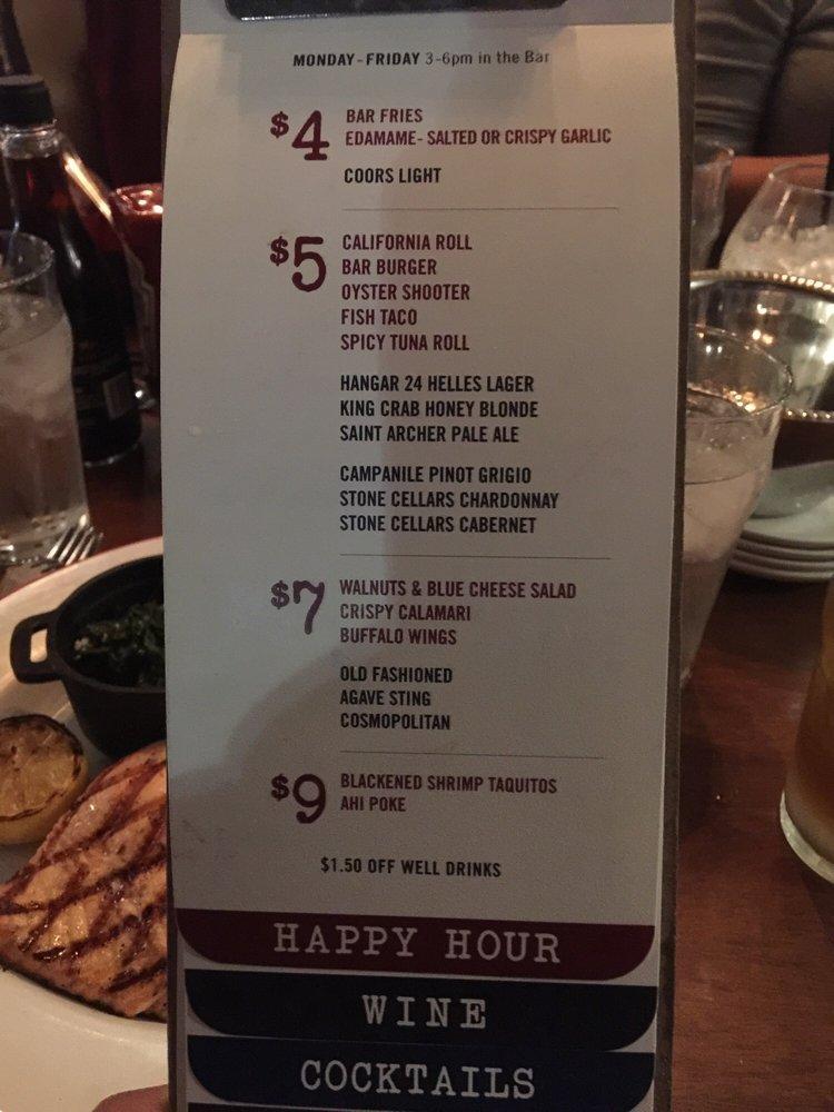 Menu at King's Fish House restaurant, Long Beach