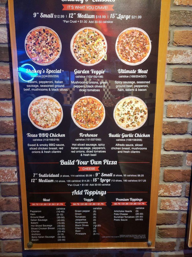 Menu At Shakey S Pizza Parlor Pizzeria Anaheim S Harbor Blvd