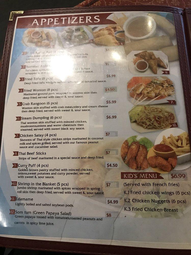 Menu at Tong Phoon Thai Restaurant, Fairview Heights