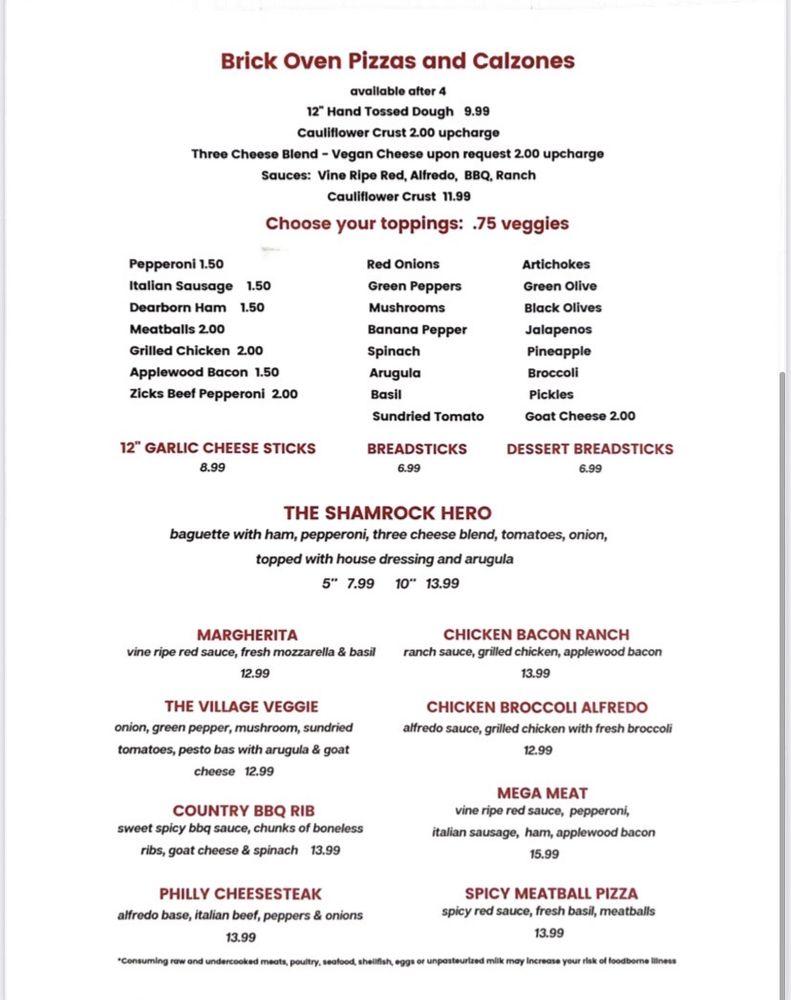 Menu at Aj's Uptown Bar & Grill, Berrien Springs, 102 E Ferry St